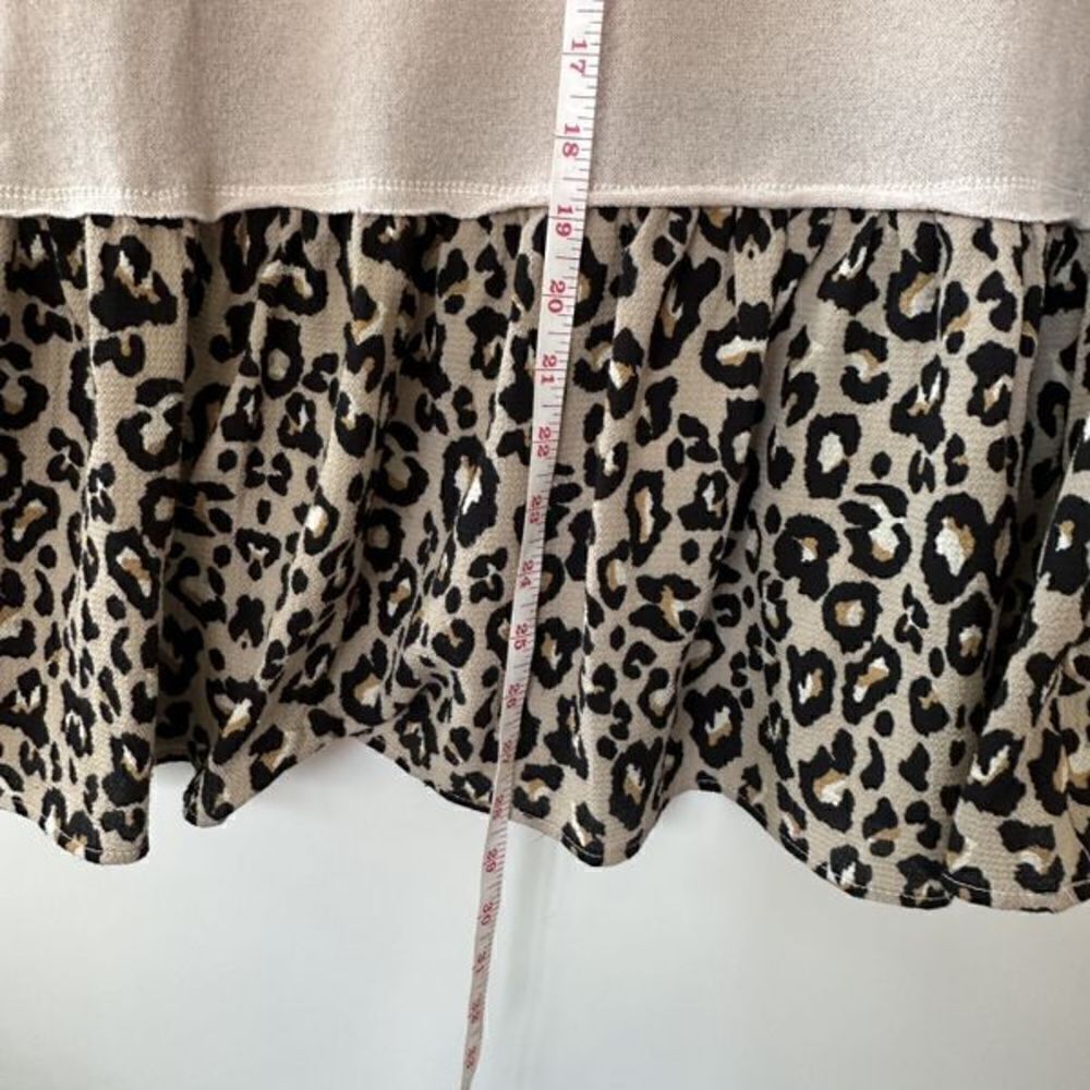Entro Boutique Beige Black Leopard Print Oversized Pullover Sweater XL - Picture 5 of 10